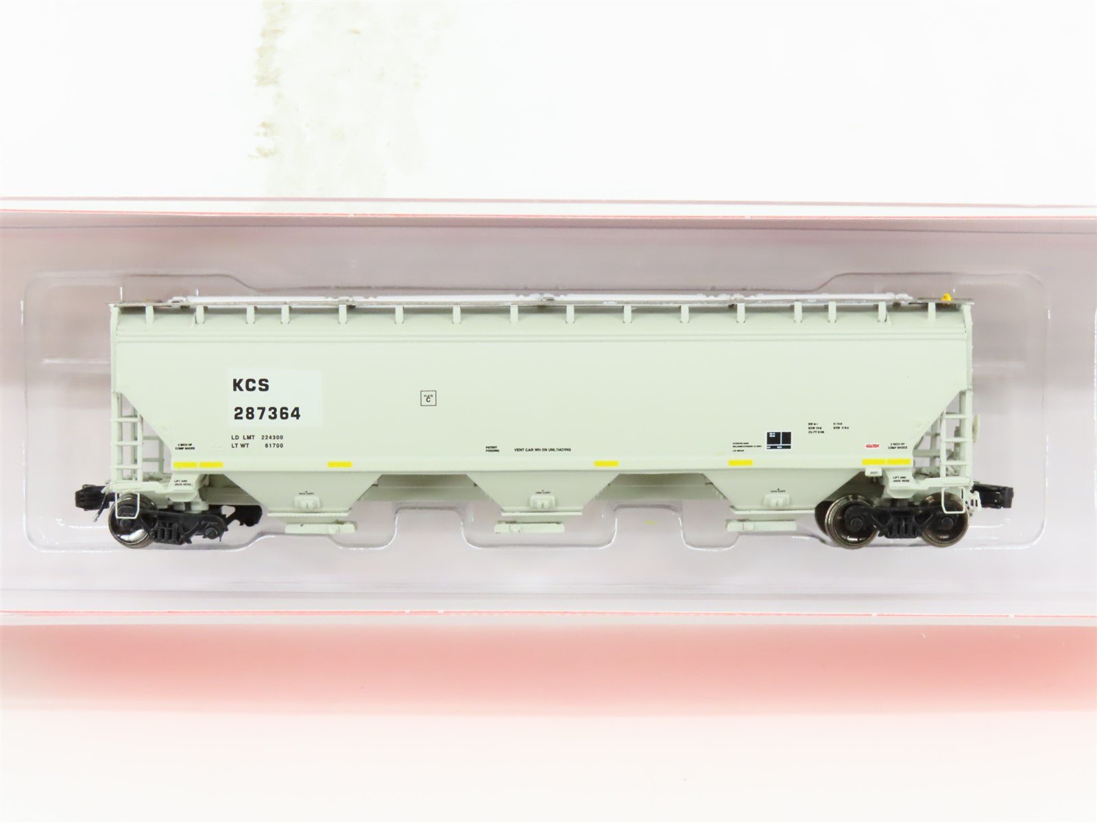N Scaletrains.com SXT31400 KCS Kansas City Southern 3-Bay Covered Hopper #287364