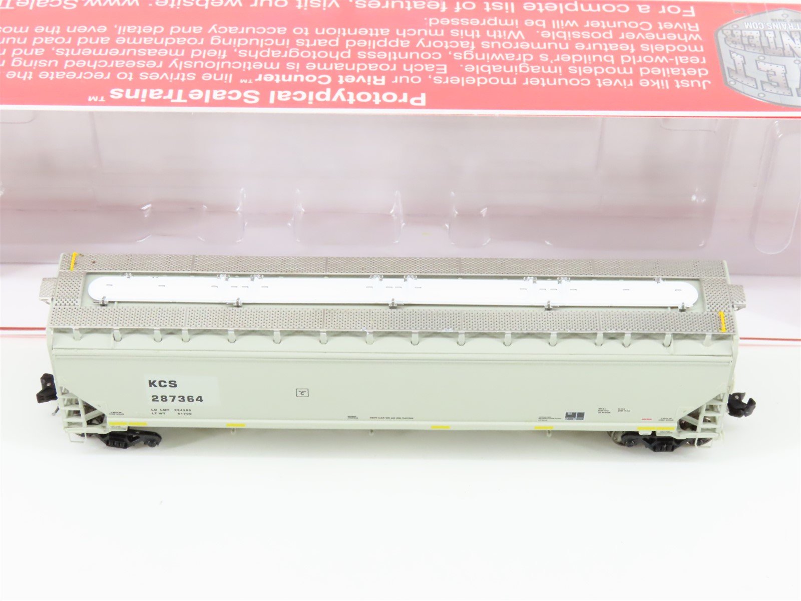 N Scaletrains.com SXT31400 KCS Kansas City Southern 3-Bay Covered Hopper #287364
