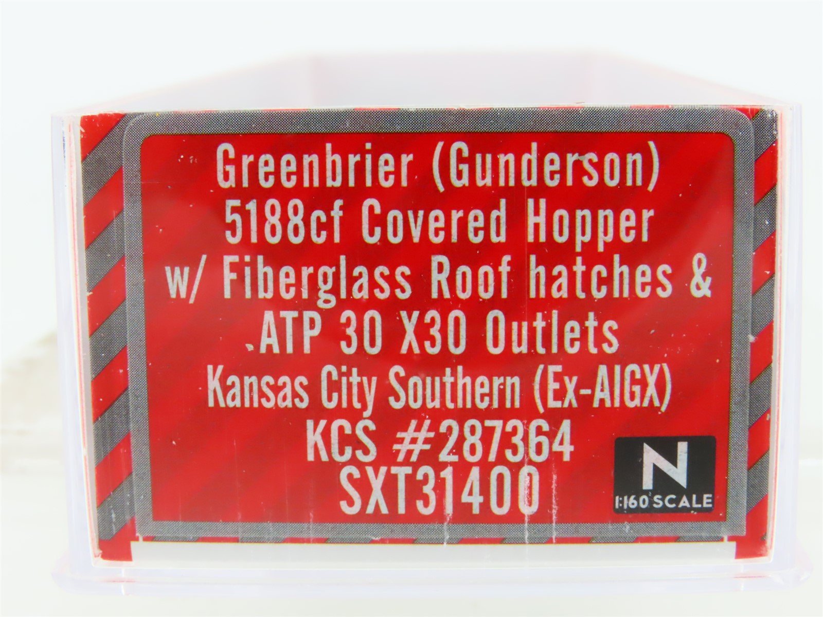 N Scaletrains.com SXT31400 KCS Kansas City Southern 3-Bay Covered Hopper #287364
