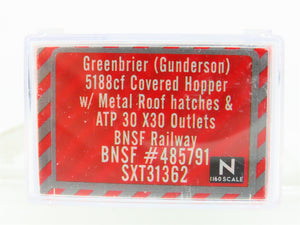 N Scaletrains.com SXT31362 BNSF Railway 3-Bay Covered Hopper #485791