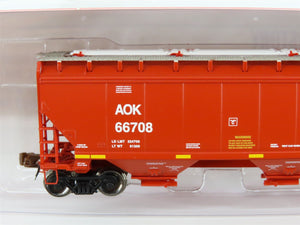 N Scaletrains.com SXT30904 AOK Arkansas Oklahoma 3-Bay Covered Hopper #66708