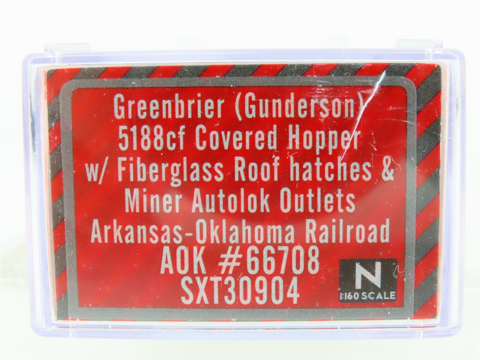 N Scaletrains.com SXT30904 AOK Arkansas Oklahoma 3-Bay Covered Hopper #66708