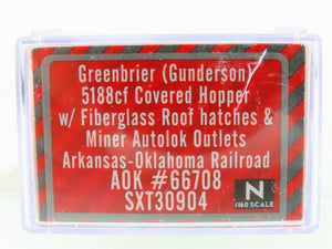 N Scaletrains.com SXT30904 AOK Arkansas Oklahoma 3-Bay Covered Hopper #66708