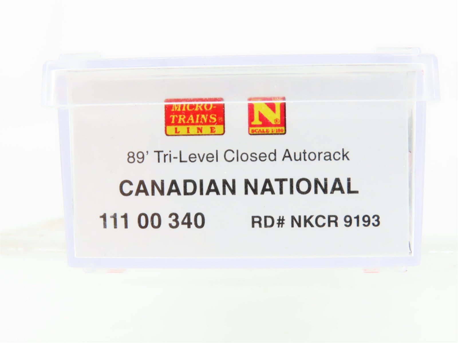 N Scale Micro-Trains MTL 11100340 NKCR CN 89' Tri-Level Closed Autorack #9193