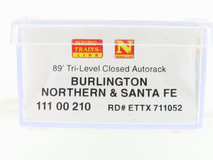 N Scale Micro-Trains MTL 11100210 ETTX BNSF 89' Tri-Level Closed Autorack 711052