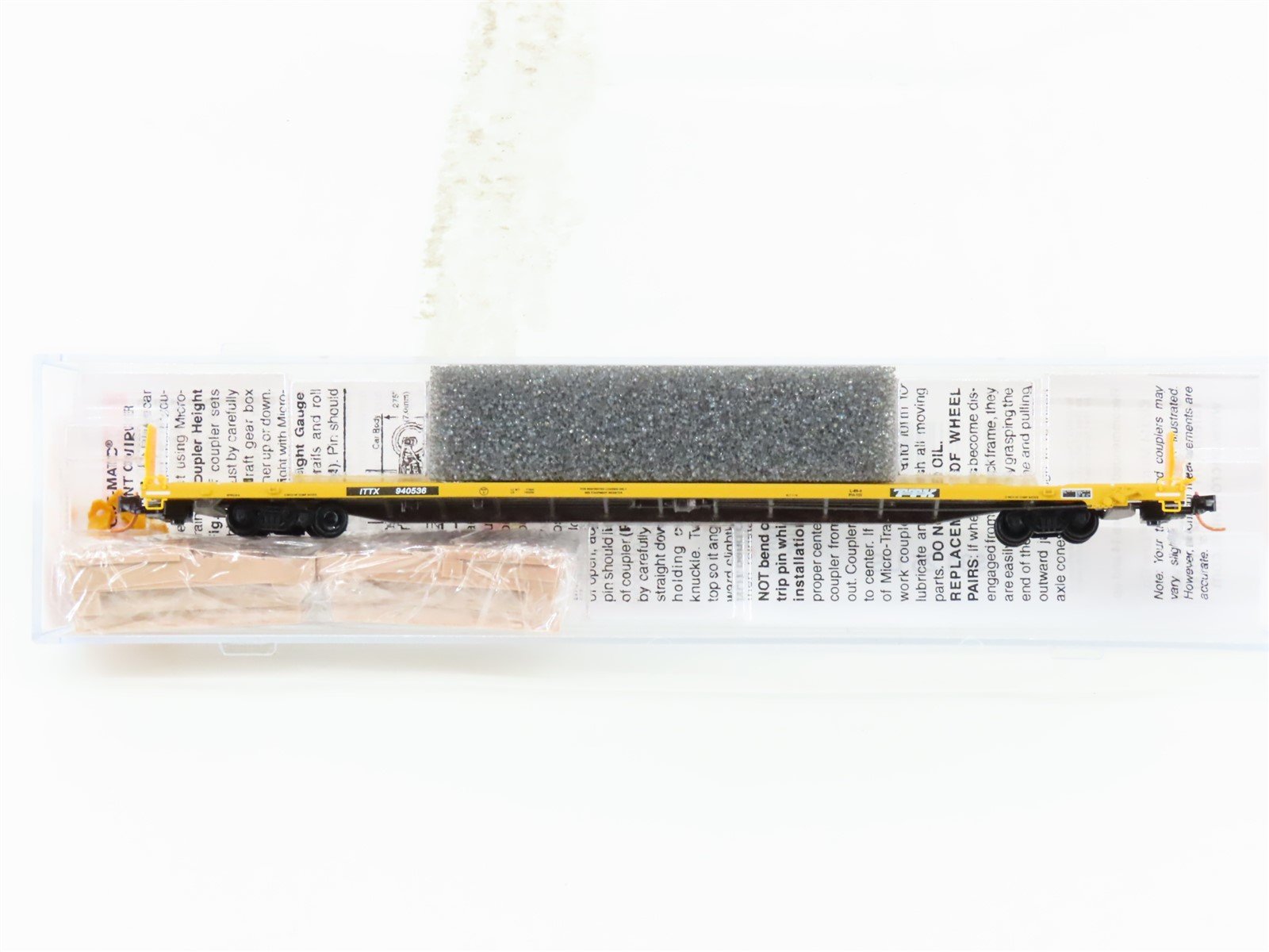 N Micro-Trains MTL 07100120 ITTX TTX 89' TOFC Flat Car #940536 w/ Stryker Load