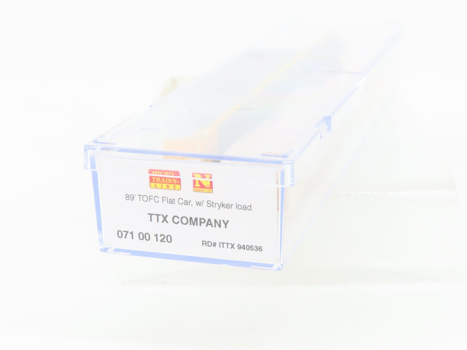 N Micro-Trains MTL 07100120 ITTX TTX 89' TOFC Flat Car #940536 w/ Stryker Load