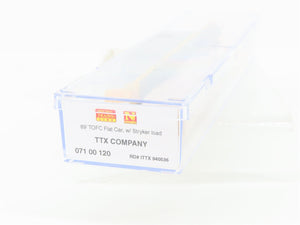N Micro-Trains MTL 07100120 ITTX TTX 89' TOFC Flat Car #940536 w/ Stryker Load