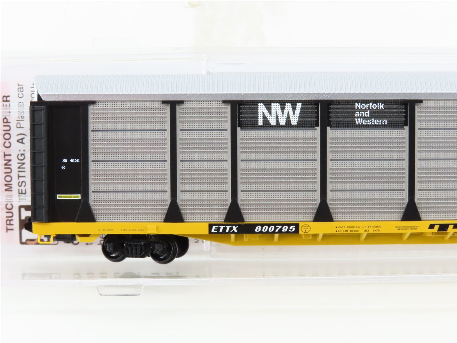 N Scale Micro-Trains MTL 11100330 ETTX N&W 89' Tri-Level Closed Autorack #800795