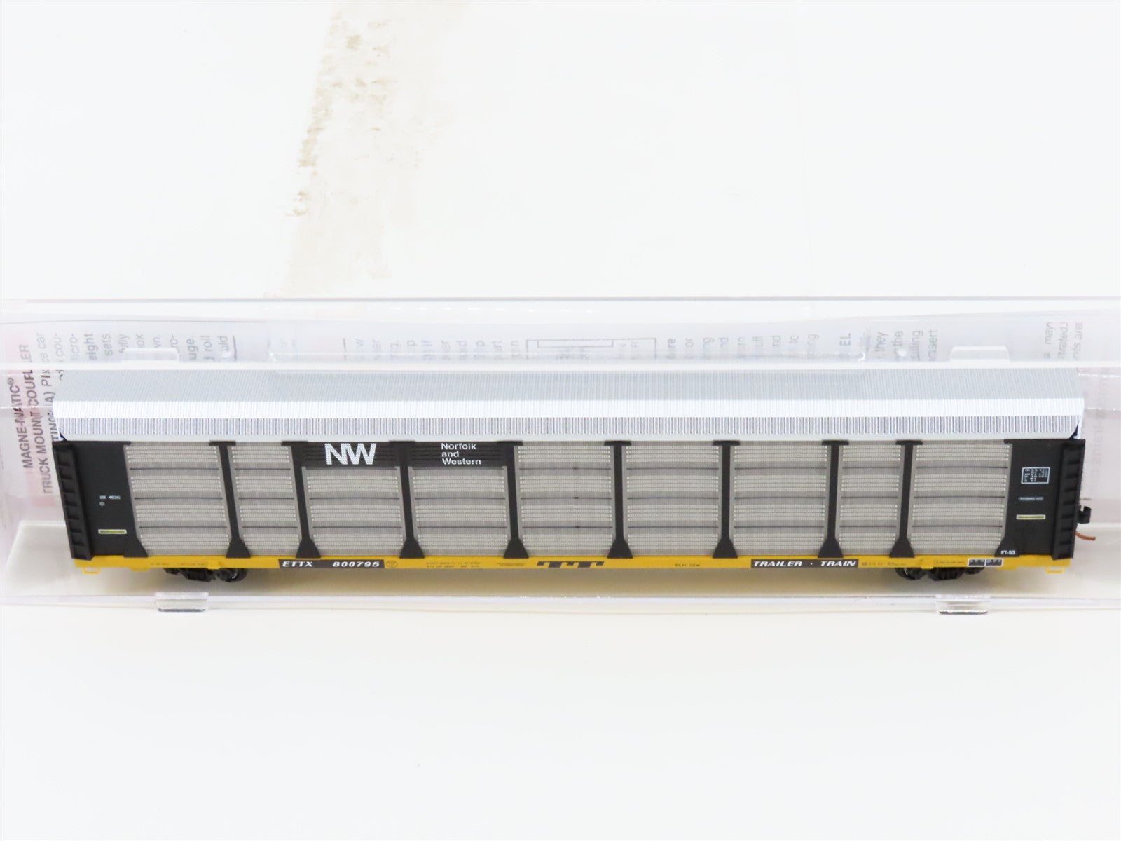 N Scale Micro-Trains MTL 11100330 ETTX N&W 89' Tri-Level Closed Autorack #800795
