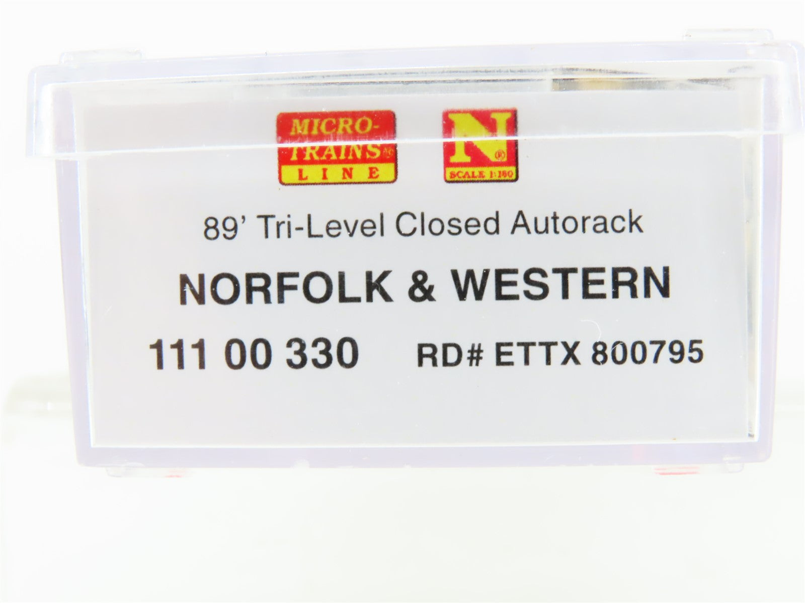N Scale Micro-Trains MTL 11100330 ETTX N&W 89' Tri-Level Closed Autorack #800795