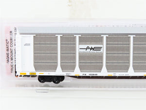 N Scale Micro-Trains MTL 11100170 PW 89' Tri-Level Closed Autorack #102649