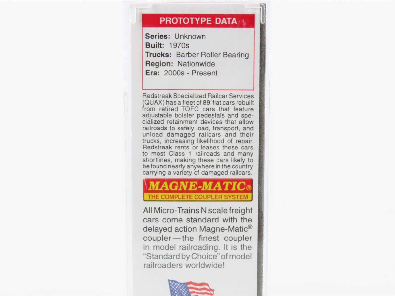 N Scale Micro-Trains MTL 07100580 QUAX Salvage 89' Flat Car #281102 w/ Boxcar
