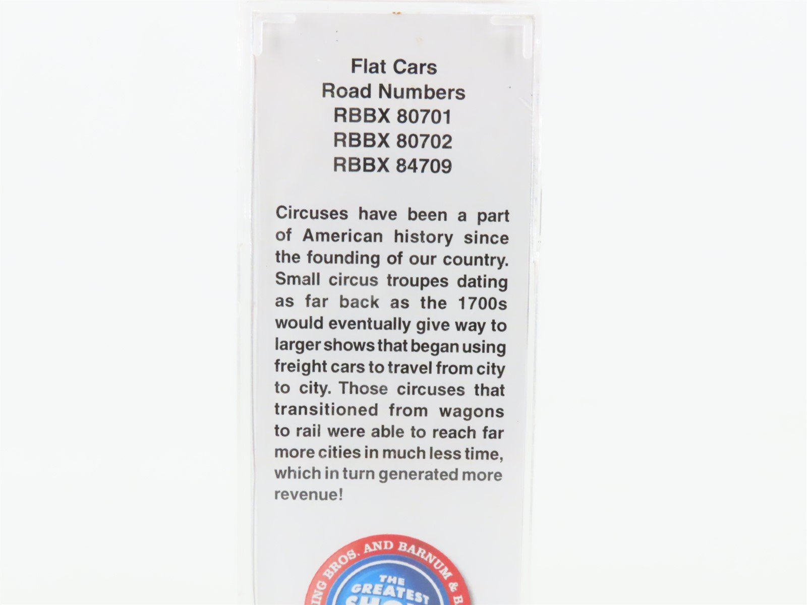 N Scale Micro-Trains MTL Runner Pack #39 RBBX Ringling Bros. 89' TOFC Flat Cars