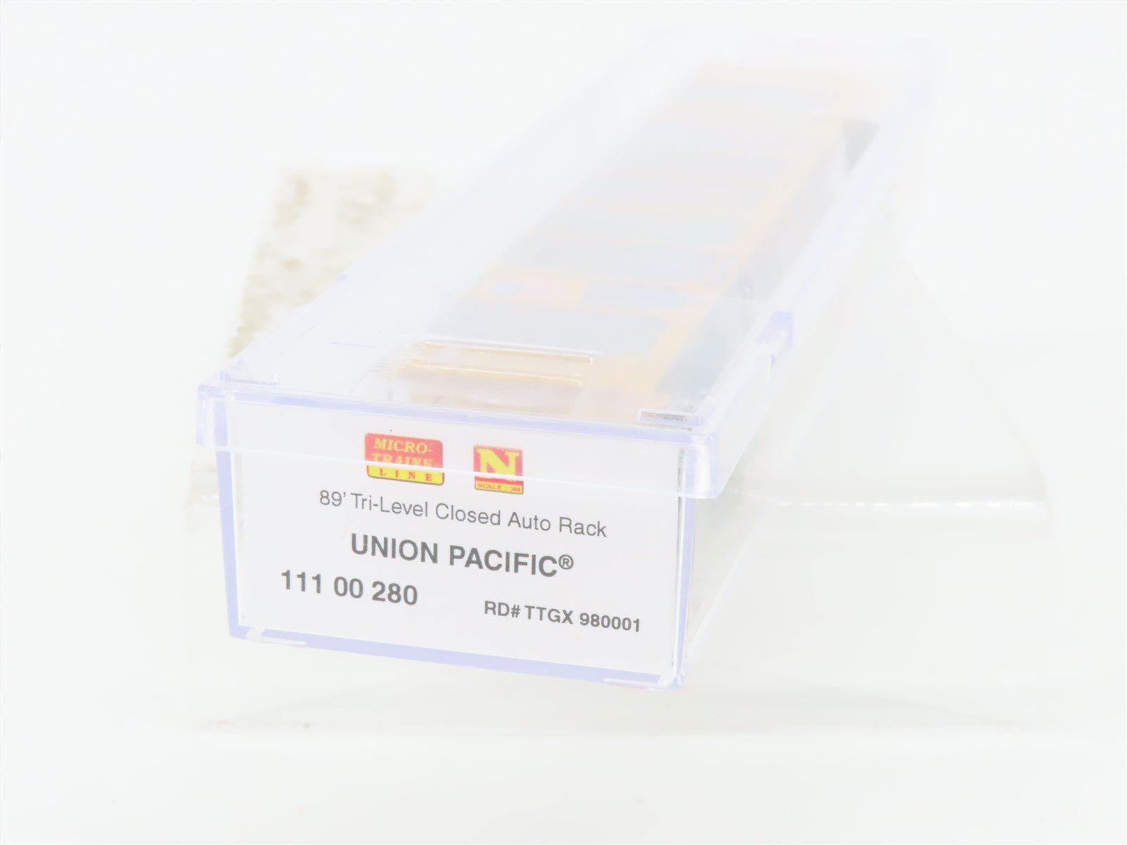 N Scale Micro-Trains MTL 11100280 TTGX UP 89' Tri-Level Closed Autorack #980001