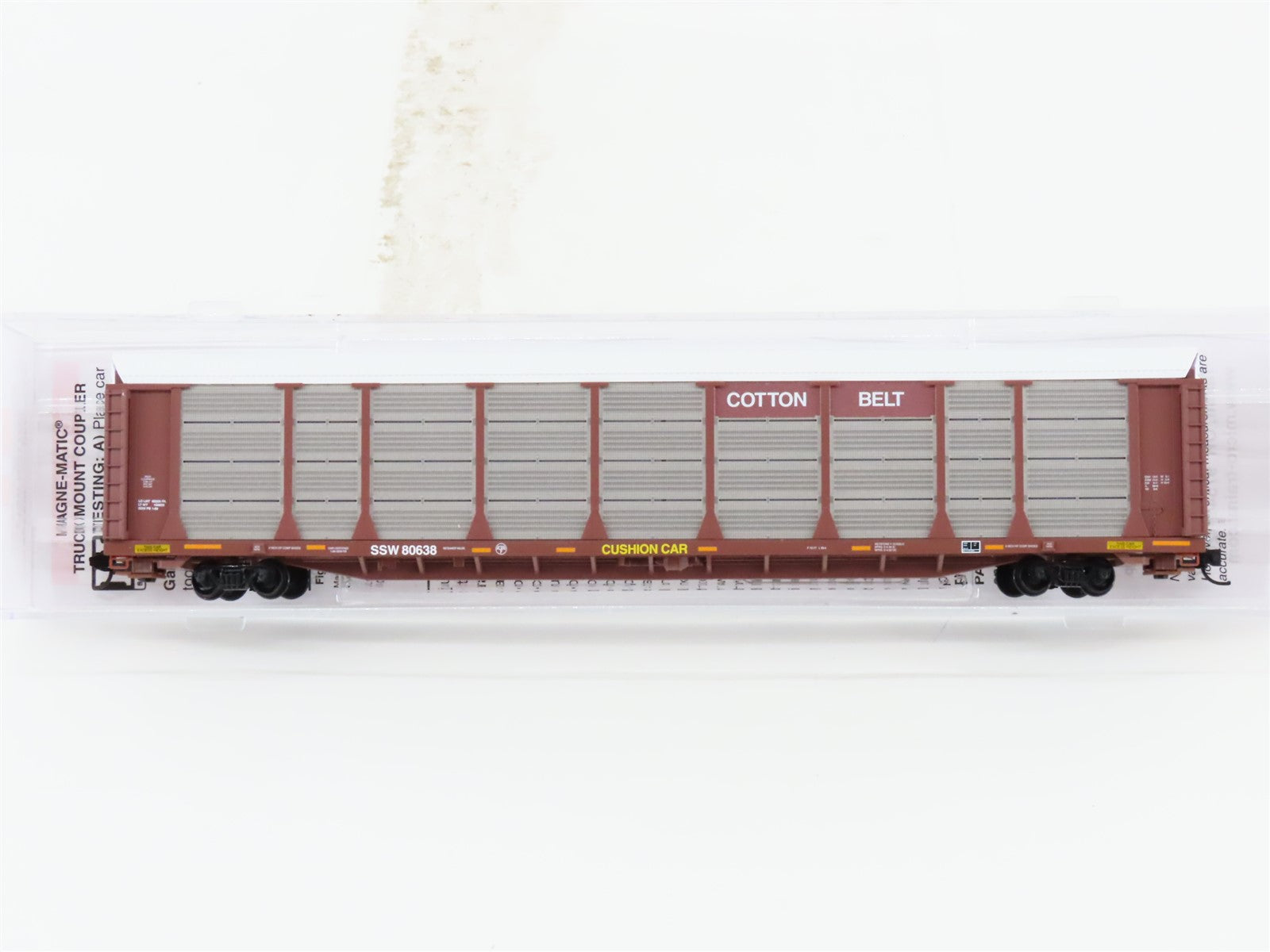 N Micro-Trains MTL 11100390 SSW Cotton Belt 89' Tri-Level Closed Autorack #80638