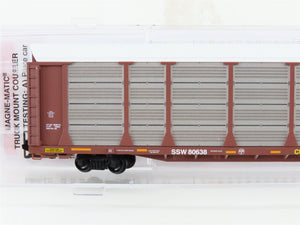 N Micro-Trains MTL 11100390 SSW Cotton Belt 89' Tri-Level Closed Autorack #80638