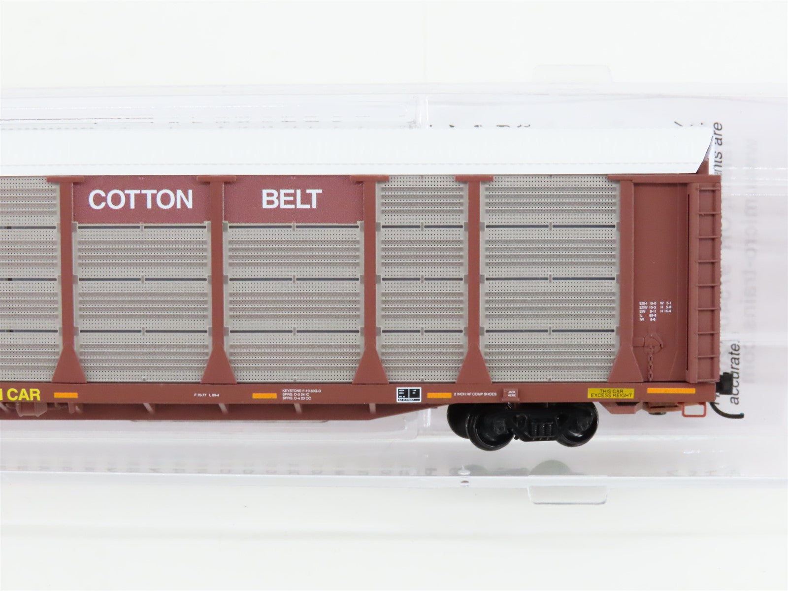 N Micro-Trains MTL 11100390 SSW Cotton Belt 89' Tri-Level Closed Autorack #80638