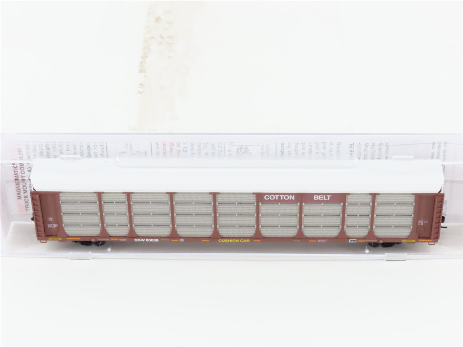 N Micro-Trains MTL 11100390 SSW Cotton Belt 89' Tri-Level Closed Autorack #80638