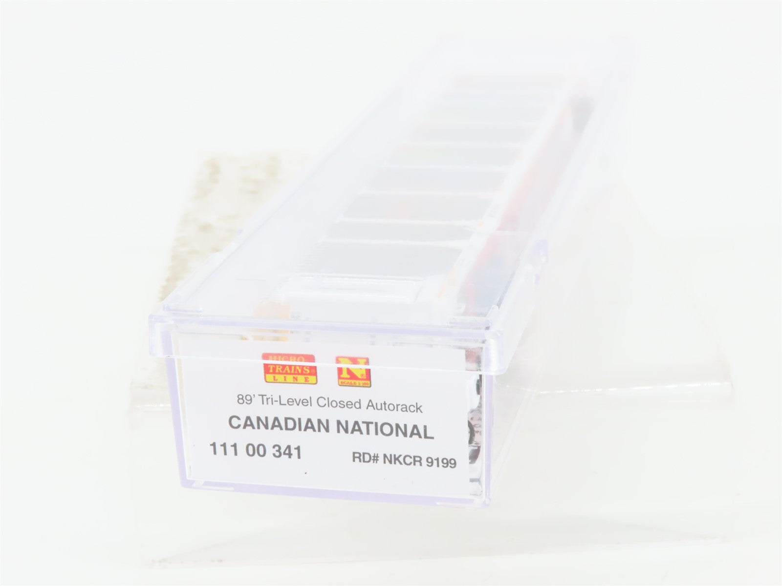 N Scale Micro-Trains MTL 11100341 NKCR CN 89' Tri-Level Closed Autorack #9199