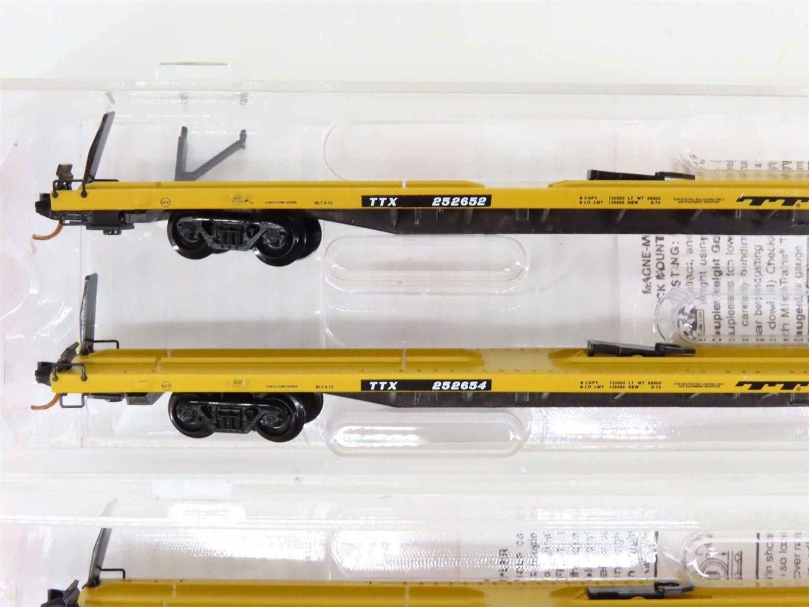 N Scale Micro-Trains MTL 99300033 TTX Trailer Train 89' TOFC Flat Cars 4-Pack
