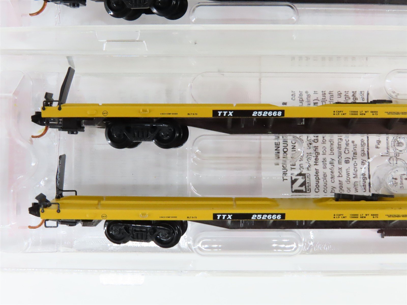N Scale Micro-Trains MTL 99300033 TTX Trailer Train 89' TOFC Flat Cars 4-Pack