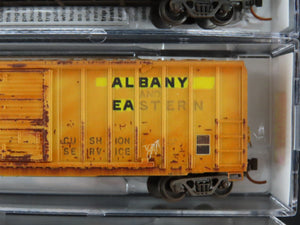 N Scale Micro-Trains MTL 50' Rib Side Box Cars 5-Pack - Weathered & Graffiti