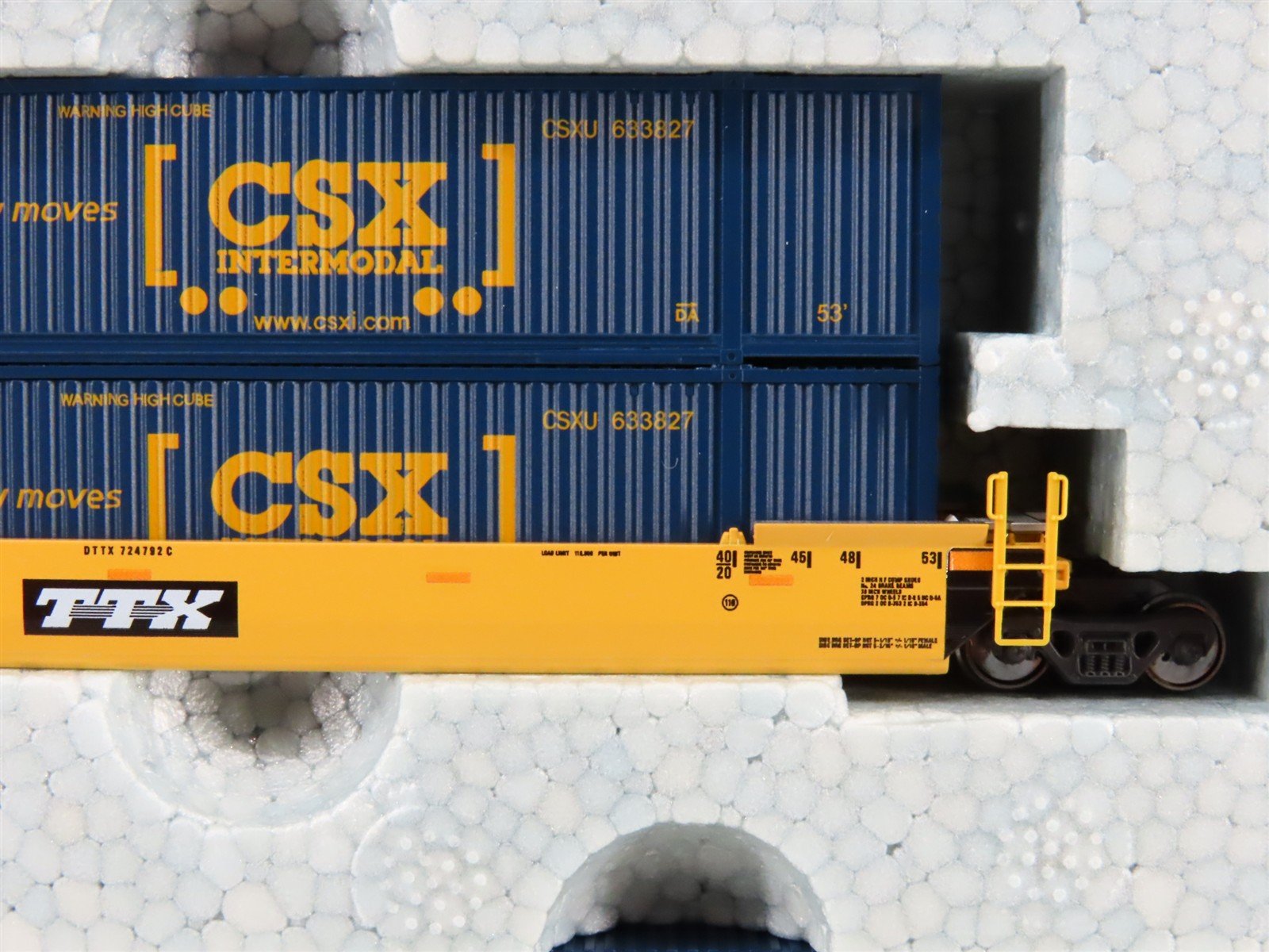 N KATO 106-6175 TTX / CSX Gunderson MAXI-IV Articulated 3-Unit Well Car w/ Load