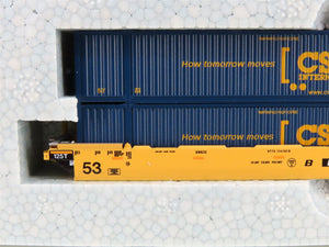 N KATO 106-6175 TTX / CSX Gunderson MAXI-IV Articulated 3-Unit Well Car w/ Load