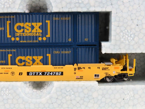 N KATO 106-6175 TTX / CSX Gunderson MAXI-IV Articulated 3-Unit Well Car w/ Load
