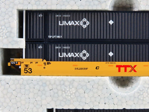 N KATO 106-6176 TTX / UMAX Gunderson MAXI-IV Articulated 3-Unit Well Car w/ Load
