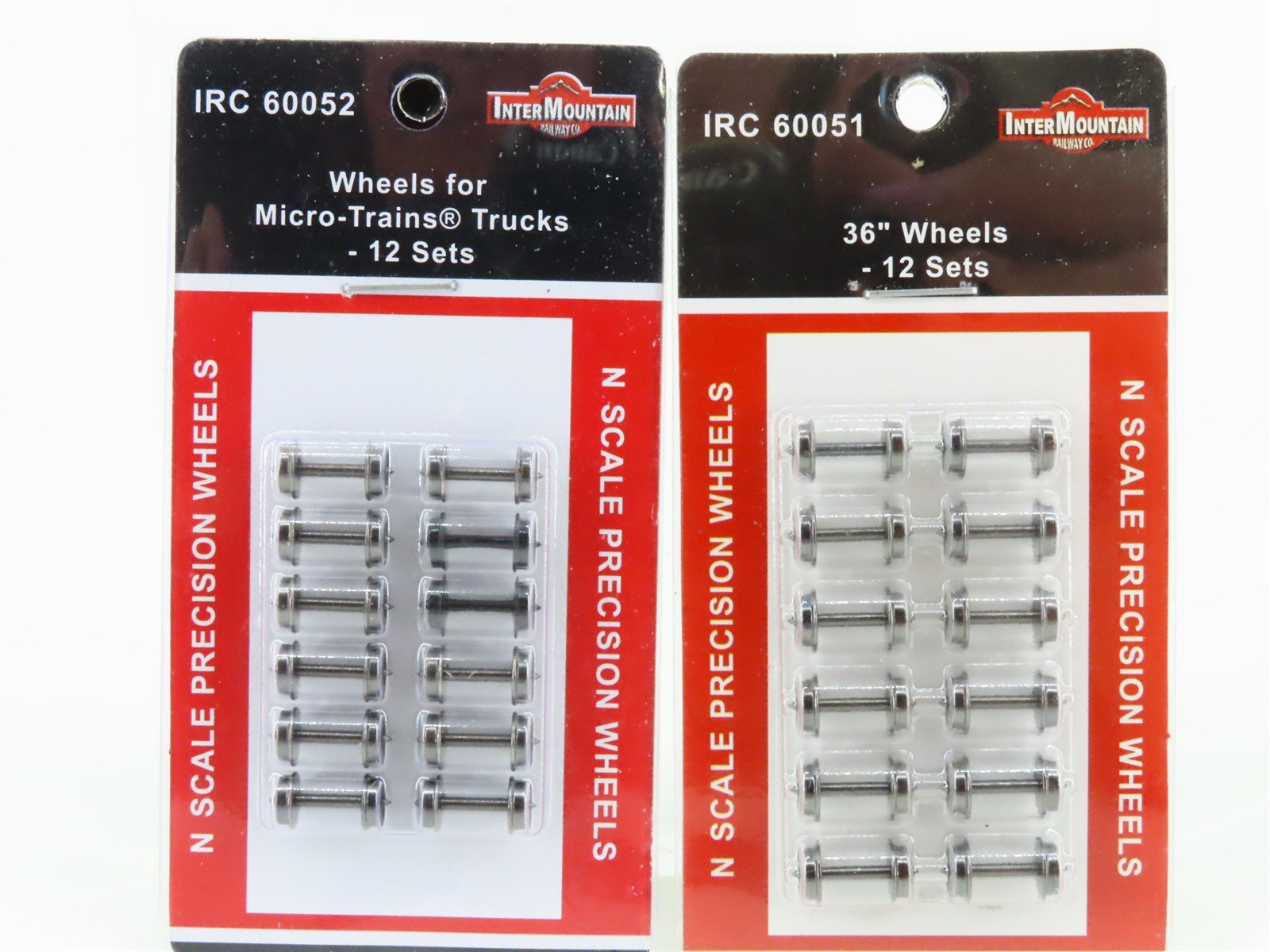 LOT of 4 N 1/160 Scale InterMountain Blackened Metal Wheels 12-Packs