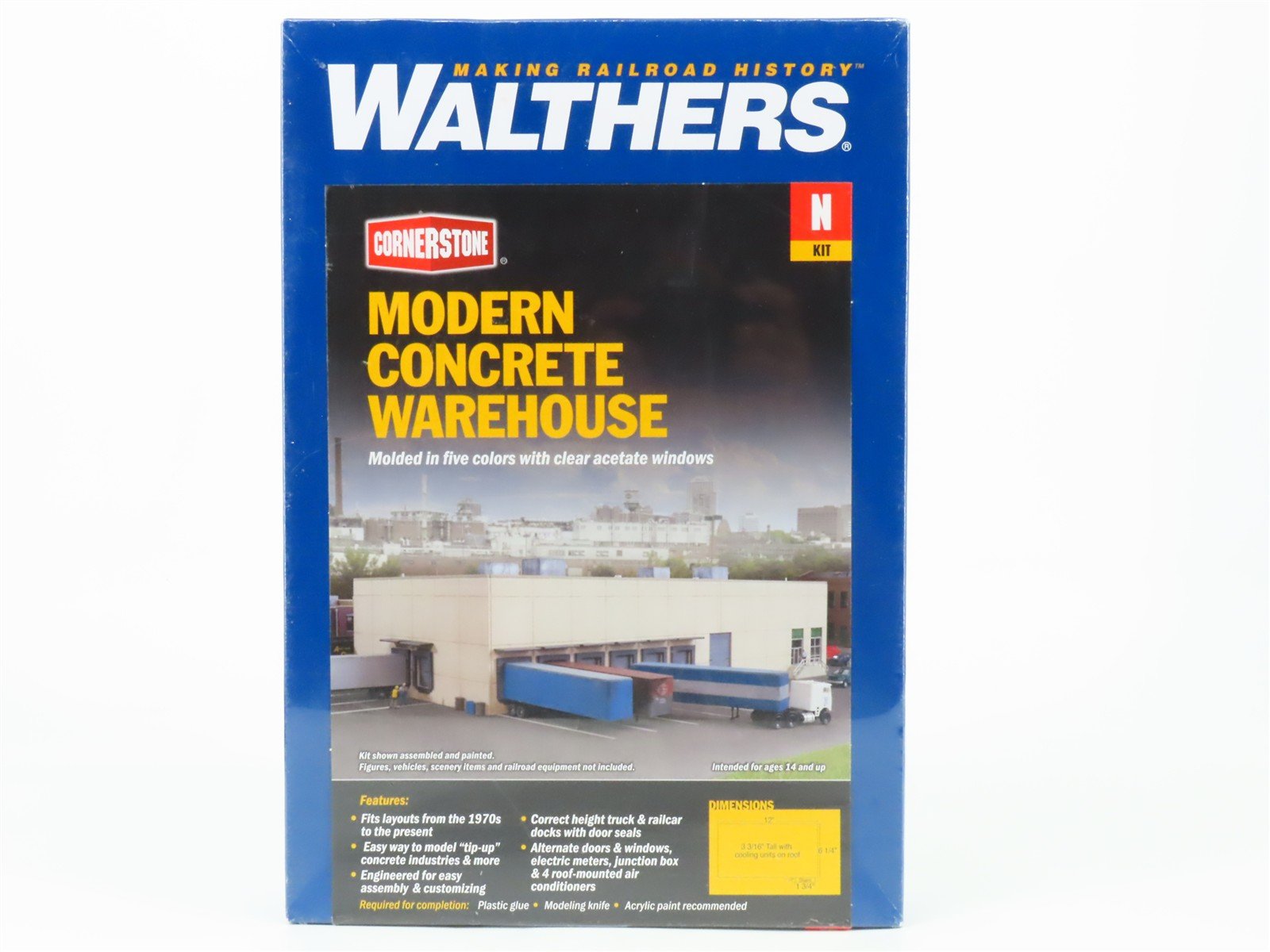 N Scale Walthers Cornerstone Kit 933-3862 Modern Concrete Warehouse - SEALED