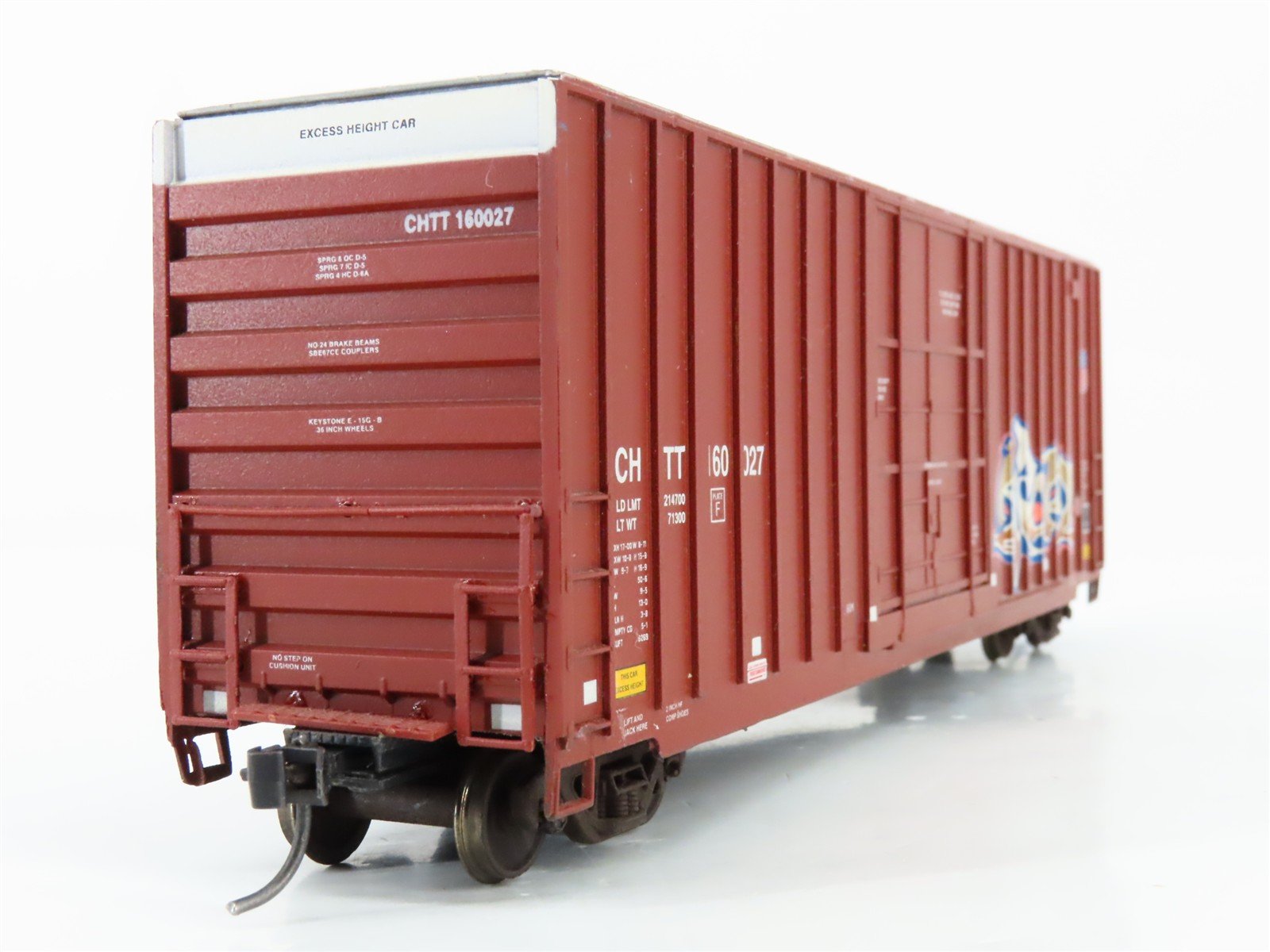 HO Scale LBF CHTT / UP Union Pacific 50' Hi-Cube Box Car #160027 w/ Graffiti