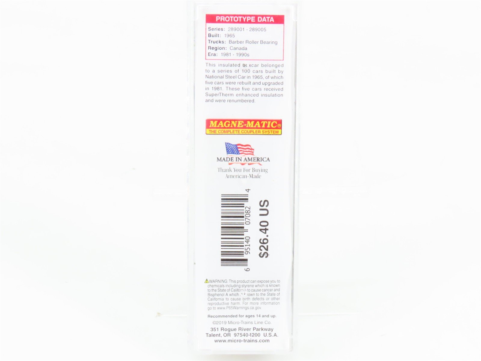 N Scale Micro-Trains 18100090 CN Canadian National 50' Box Car 289005 RTR
