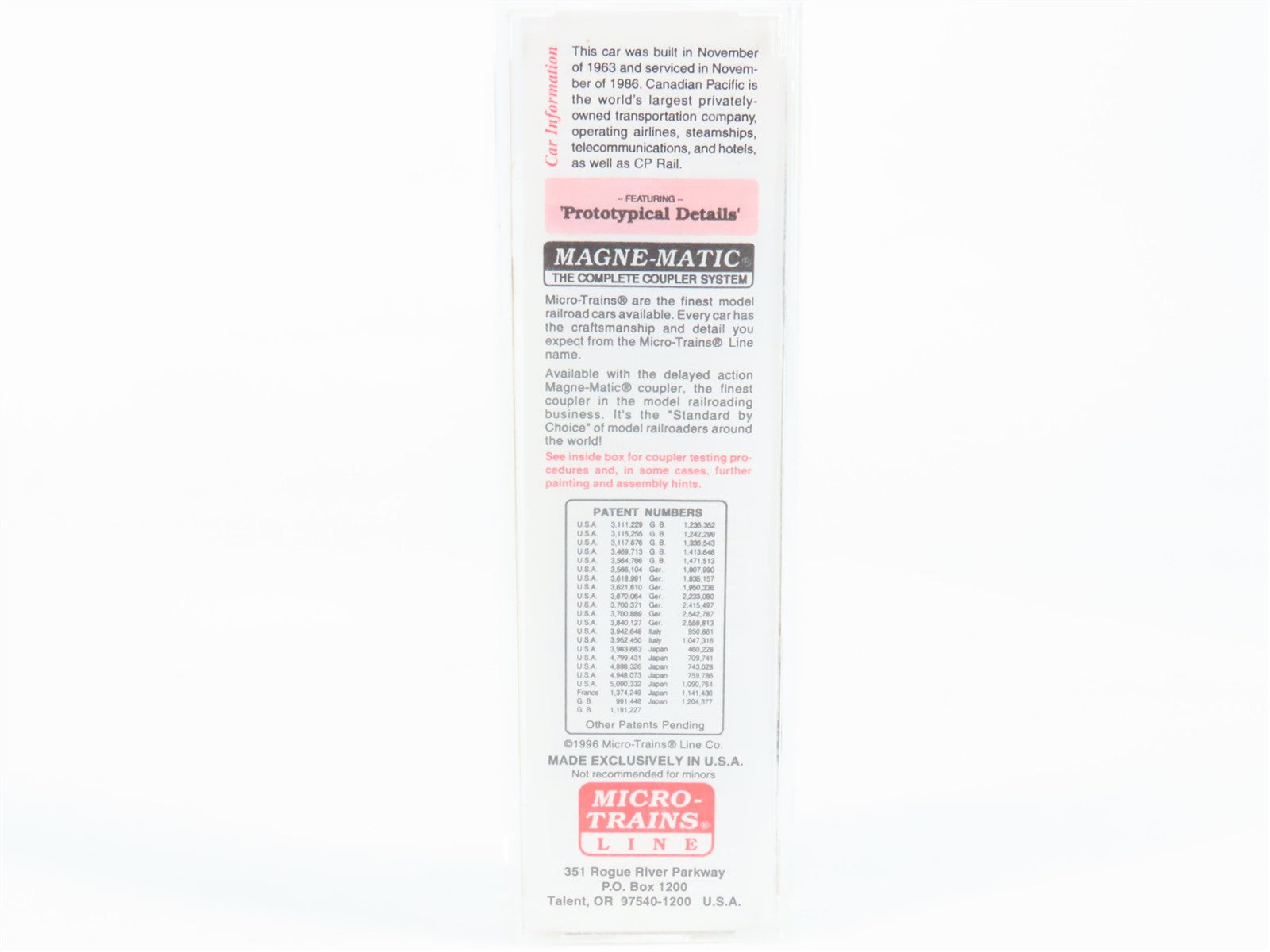 N Scale Micro-Trains 74010 CP Canadian Pacific 40' Plug Door Box Car 165204 RTR