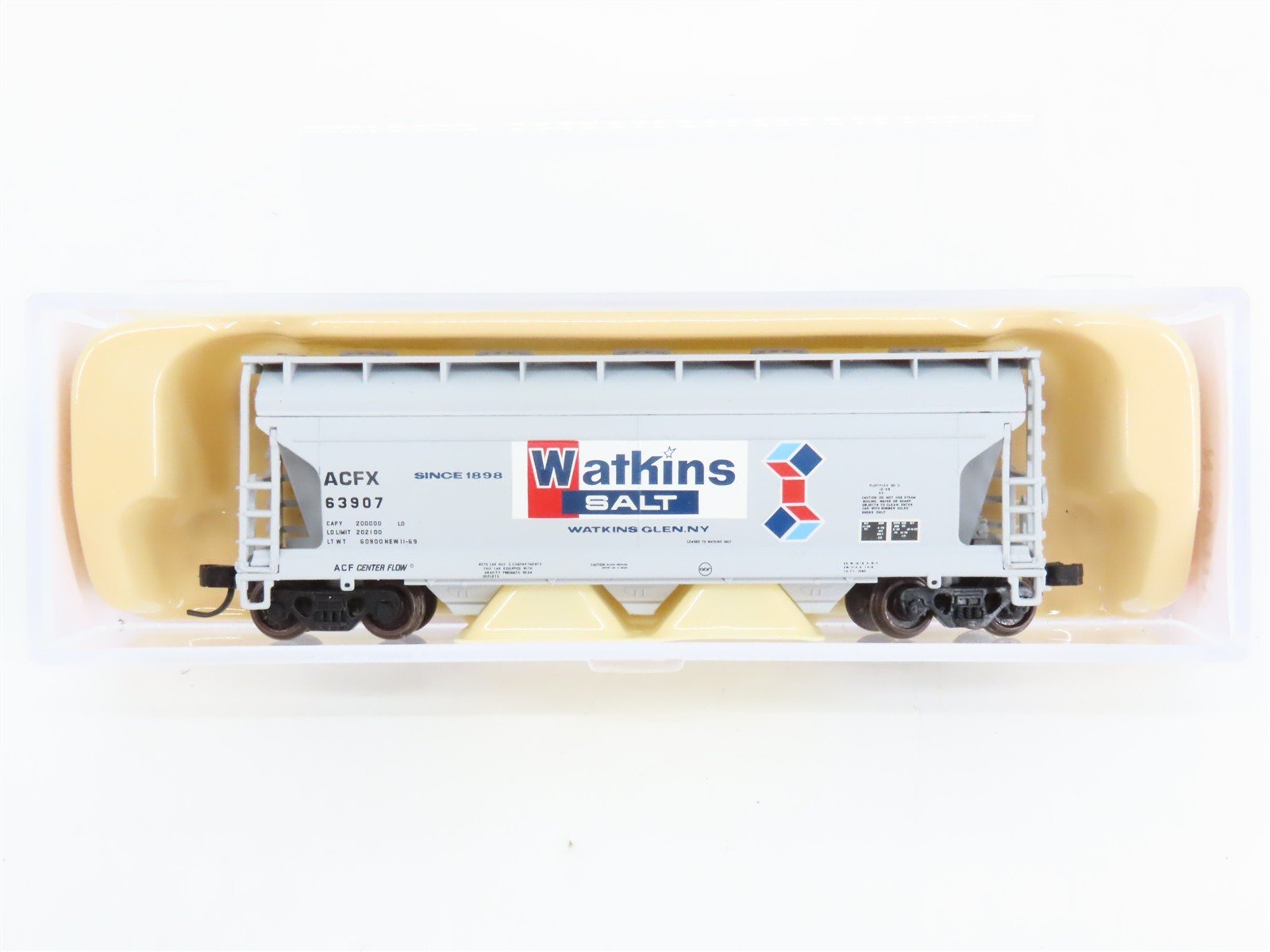 N Scale Atlas 50000923 ACFX Watkins Salt ACF 3560 Covered Hopper 63907 RTR