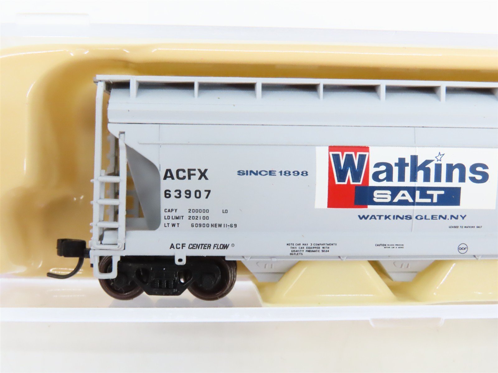 N Scale Atlas 50000923 ACFX Watkins Salt ACF 3560 Covered Hopper 63907 RTR