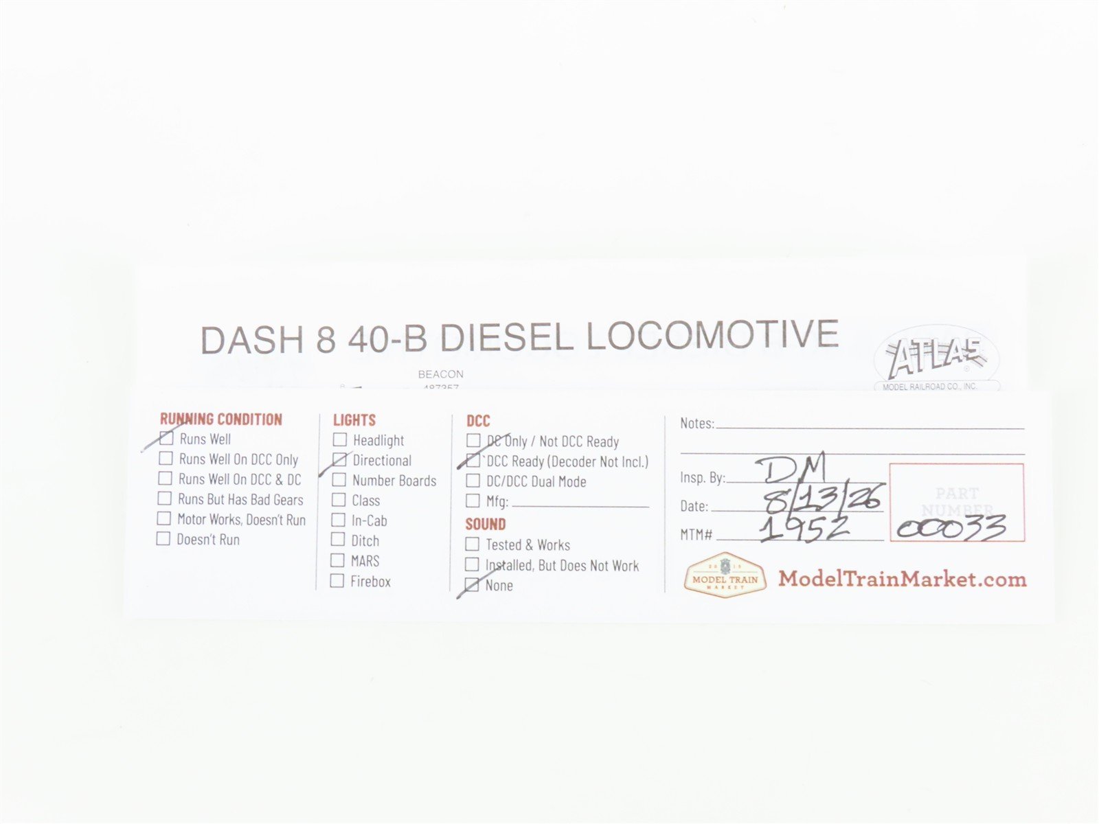 N Scale Atlas 48705 ATSF Santa Fe Dash 8-40B Diesel Locomotive #7428 - DCC Ready