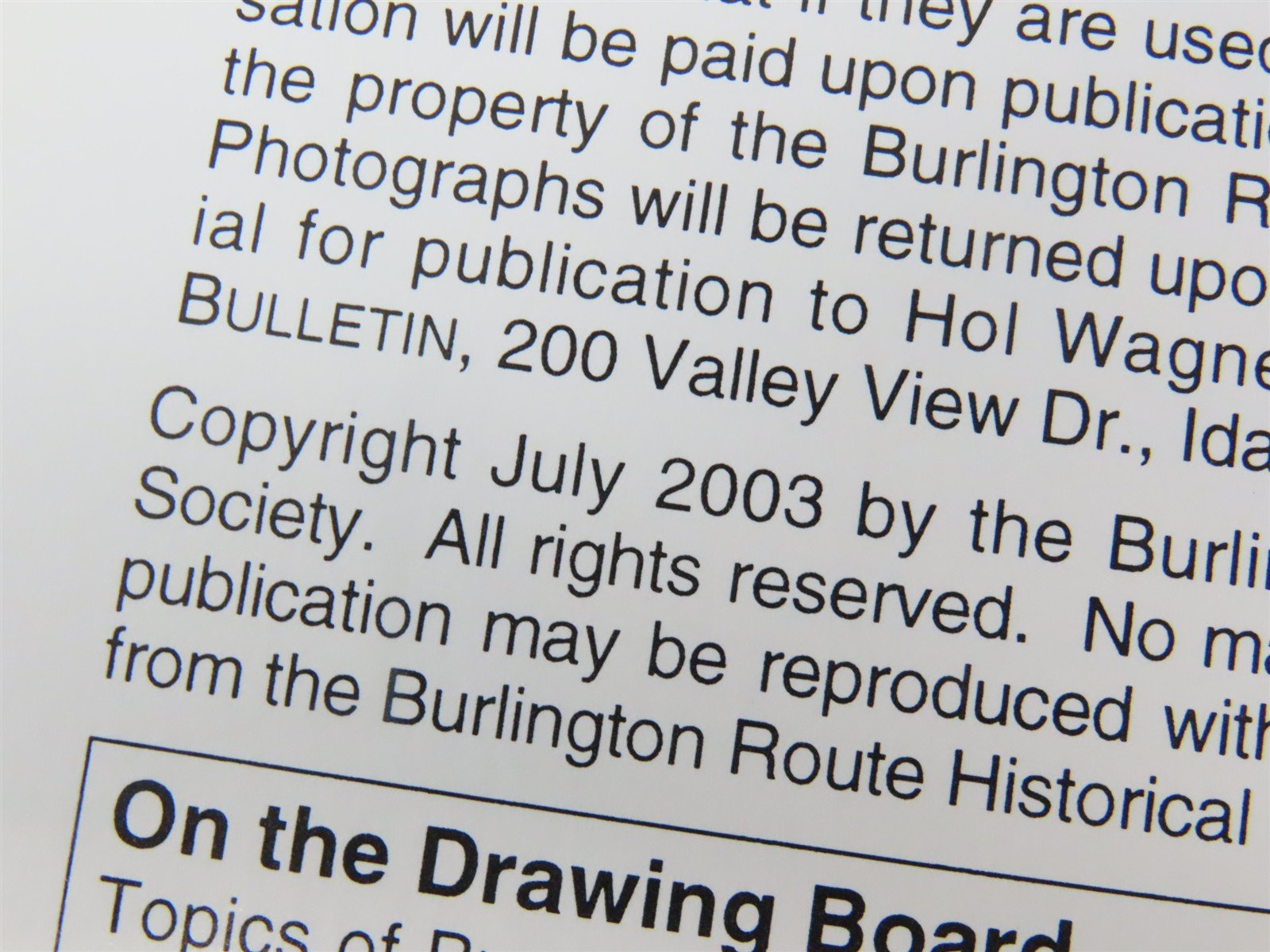Burlington Bulletin No. 42 by BRHS ©2003 SC Book