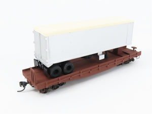 HO Scale Ulrich 931-1701 Undecorated Flatcar w/Trailer Built-up Kit