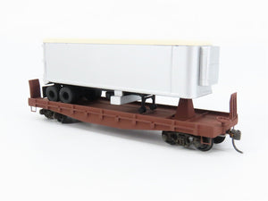 HO Scale Ulrich 931-1701 Undecorated Flatcar w/Trailer Built-up Kit