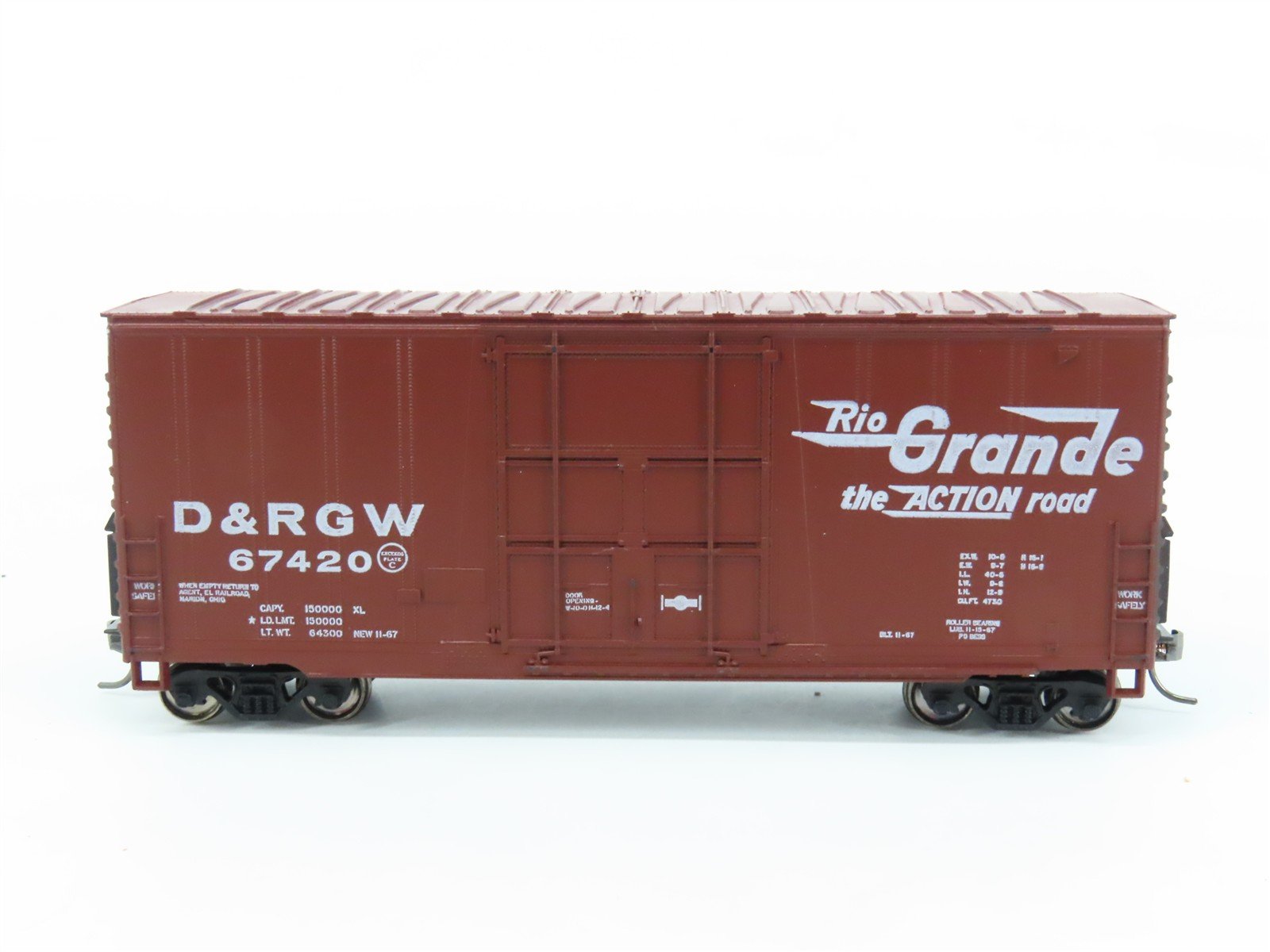 HO Scale Athearn DRGW Rio Grande 40' High Cube Boxcar #67420