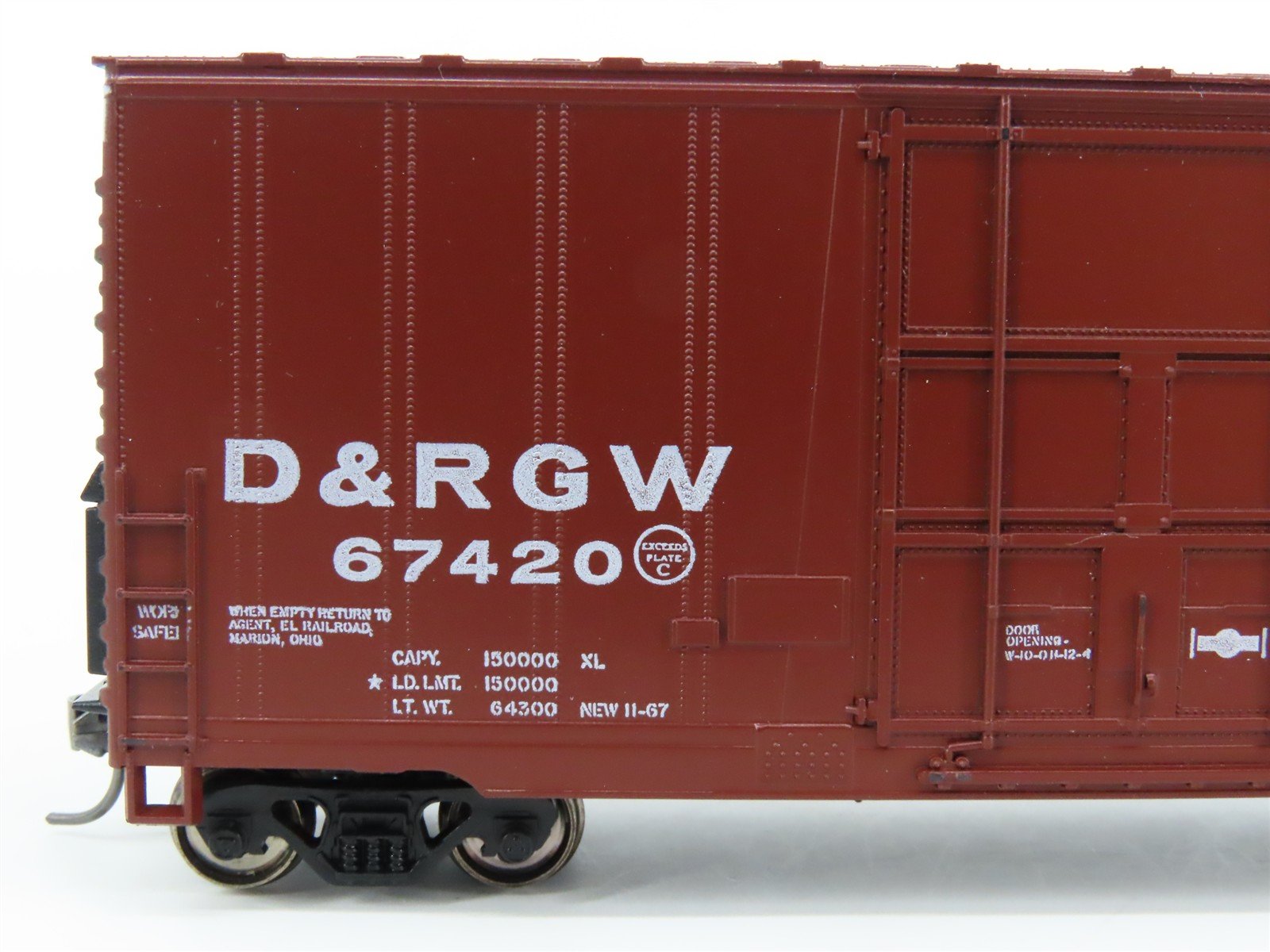 HO Scale Athearn DRGW Rio Grande 40' High Cube Boxcar #67420