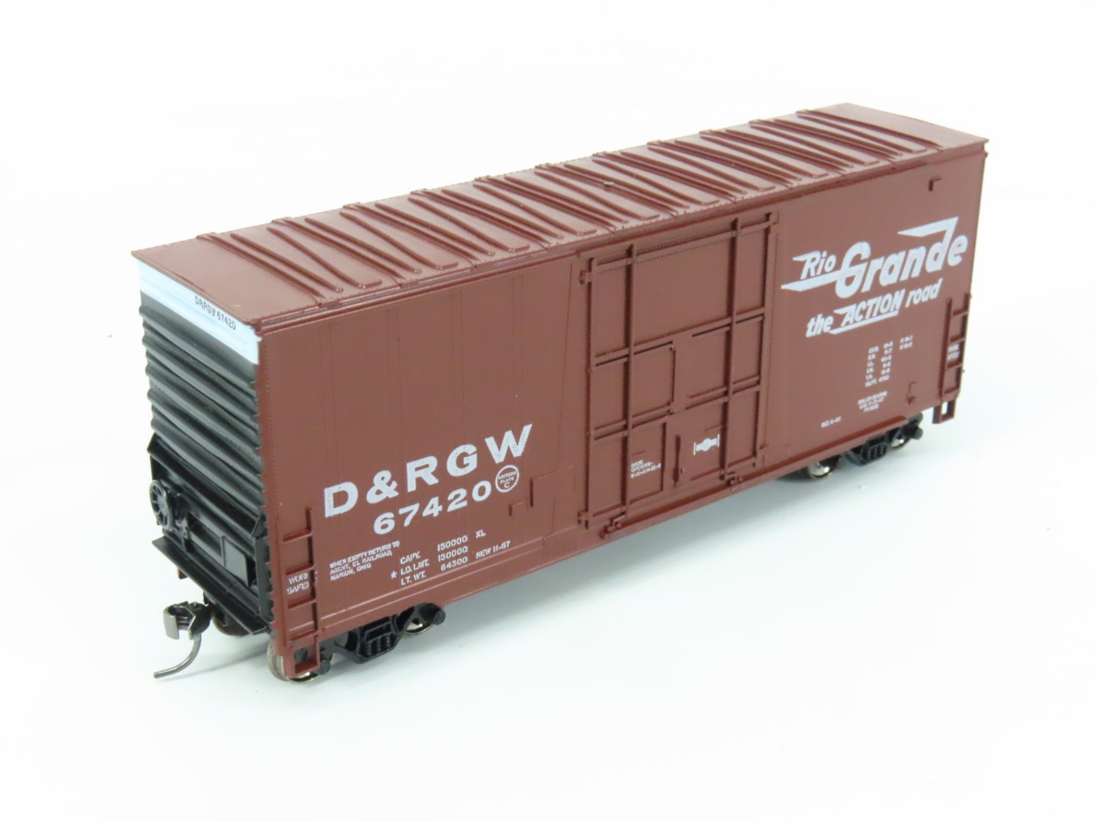 HO Scale Athearn DRGW Rio Grande 40' High Cube Boxcar #67420