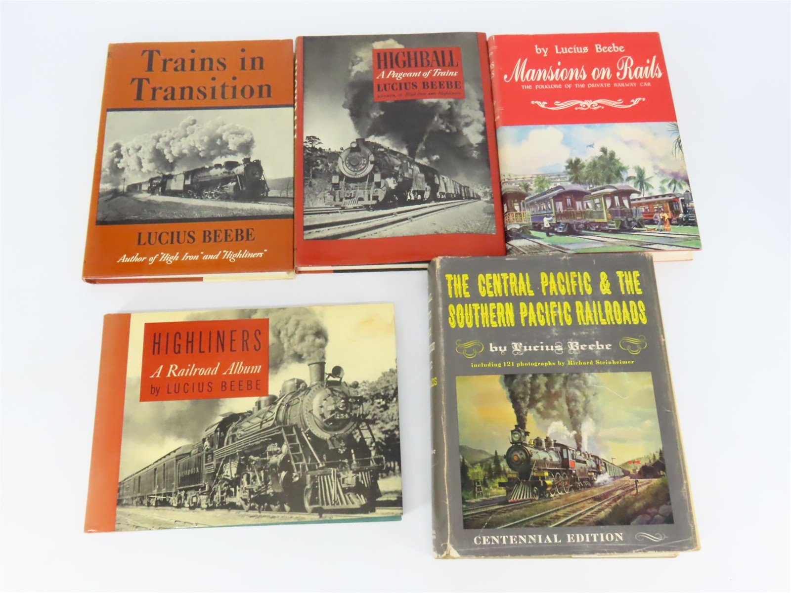 Lucius Beebe 5-Book Collection: Highliners, Highball, Mansions On Rails, & More