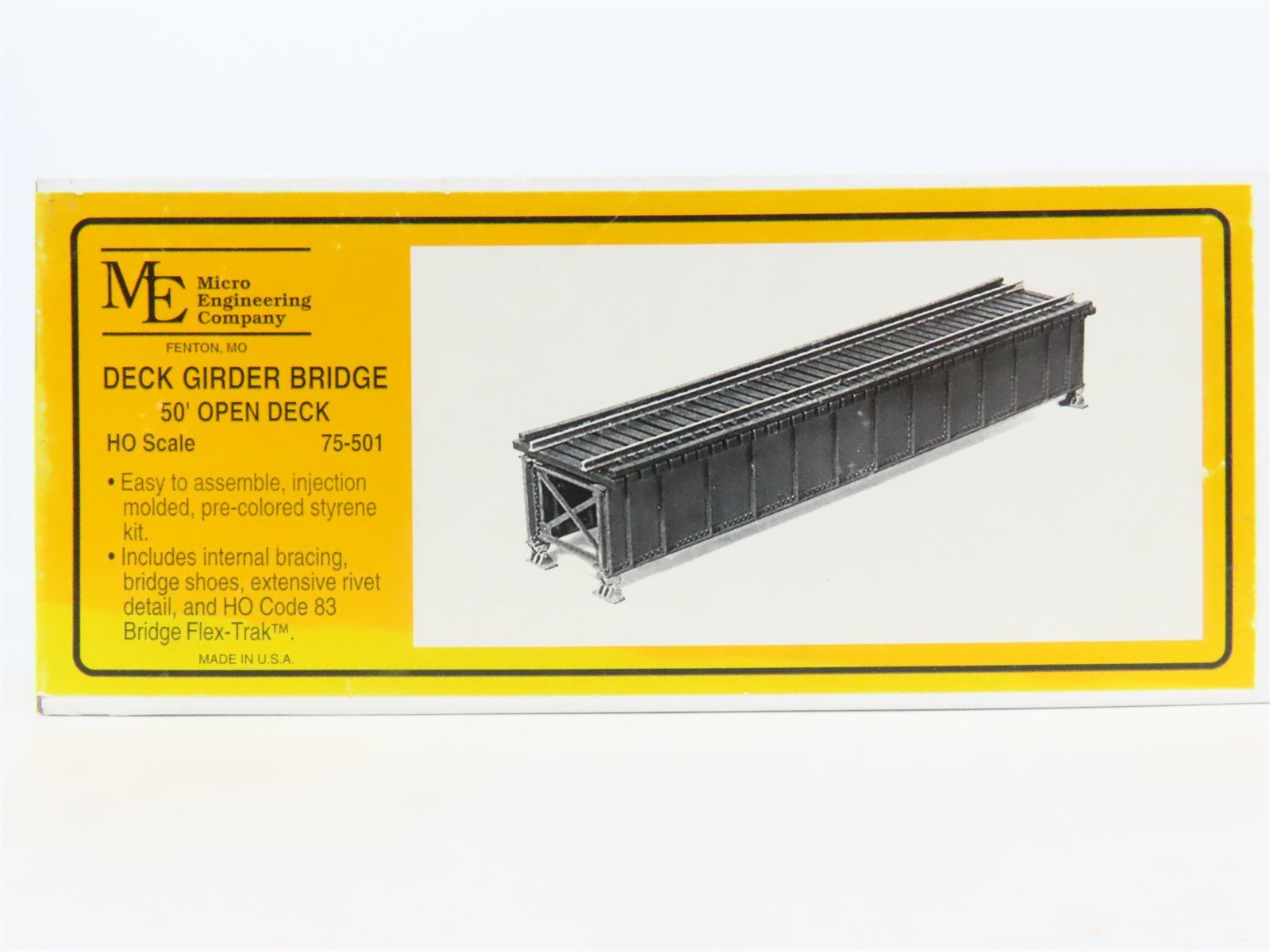 LOT of 5 HO Micro Engineering Kits 50' Deck Girder Bridges w/Code 83 Track