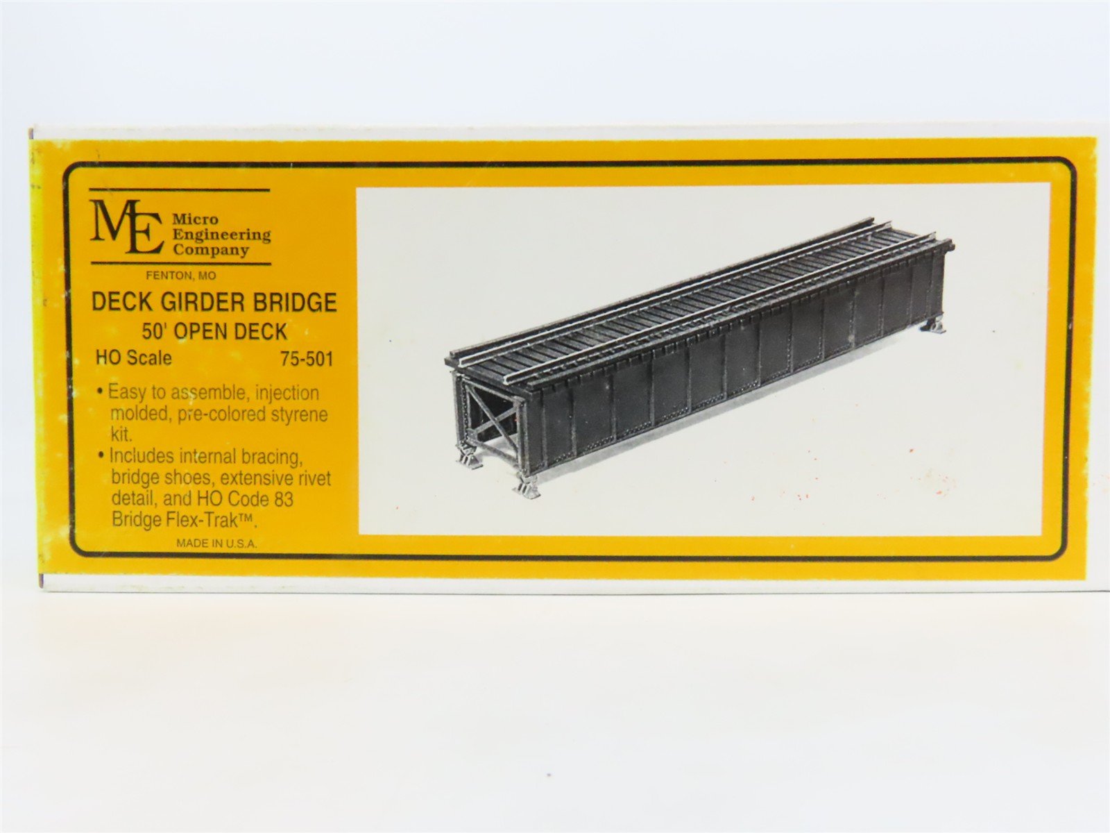 LOT of 5 HO Micro Engineering Kits 50' Deck Girder Bridges w/Code 83 Track
