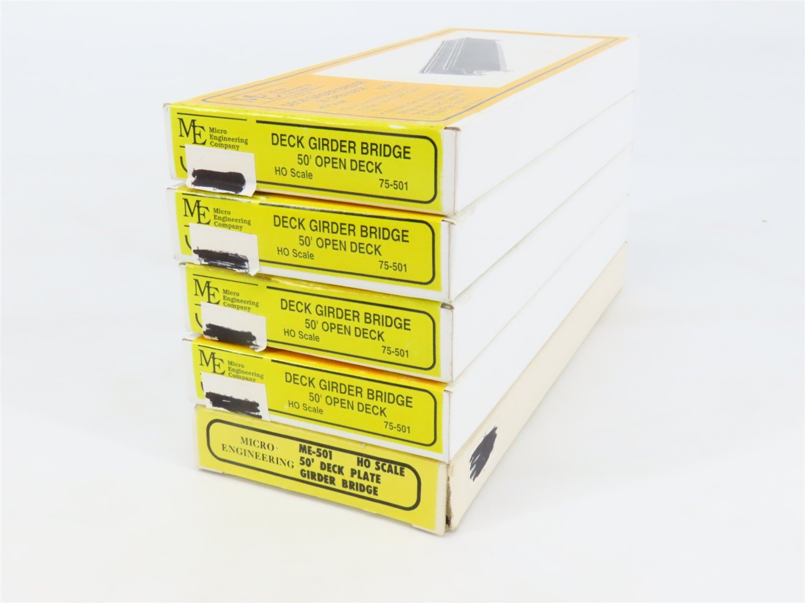 LOT of 5 HO Micro Engineering Kits 50' Deck Girder Bridges w/Code 83 Track