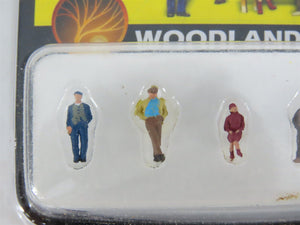 LOT of 5 N Scale Woodland Scenics Figure Packs: Police, Bystanders, Graveside +